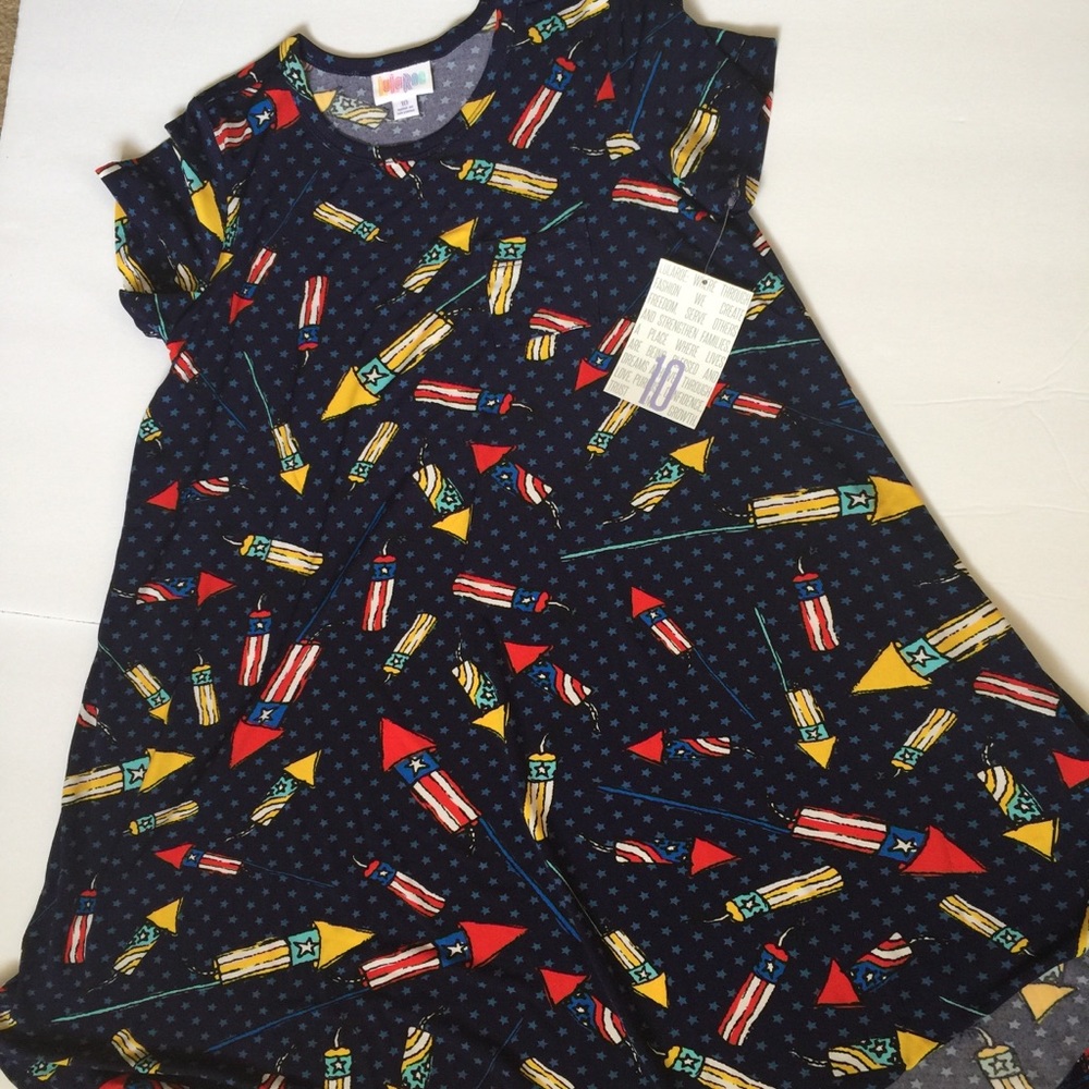 Lularoe Kids Scarlett Dress Americana 10